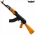 Rifle de Airsoft Elétrico Aps Ak47 Blowback Full Metal - Coronha de Madeira