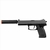 Pistola de Airsoft Spring Double Eagle M23 HK USP + Supressor Fake