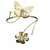 Bracelete superior dourado flor e borboleta