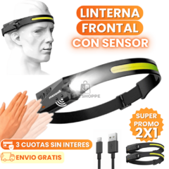 LINTERNA MINERO VINCHA CON SENSOR - LUZ LED BLANCA