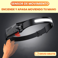 LINTERNA MINERO VINCHA CON SENSOR - LUZ LED BLANCA - comprar online