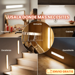 LUZ CON SENSOR DE MOVIMIENTO - RECARGABLE - 50CM - tienda online