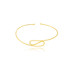 Bracelete Ondulado Liso Banhado a Ouro 18K