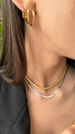 Choker Malha Roliça Banhado a Ouro 18K na internet