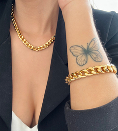 Pulseira Elo Grumet Banhada a Ouro 18K - Hanna Joias Especiais