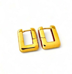 Brinco Argola Retangular banhado a Ouro 18K