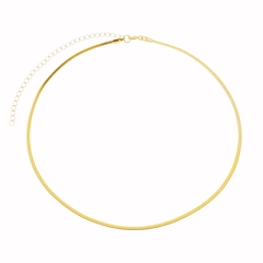 Choker De Malha De Fita Banhado a Ouro 35 cm