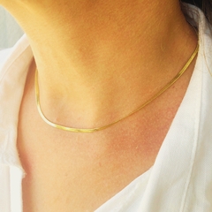 Choker De Malha De Fita Banhado a Ouro 35 cm - comprar online