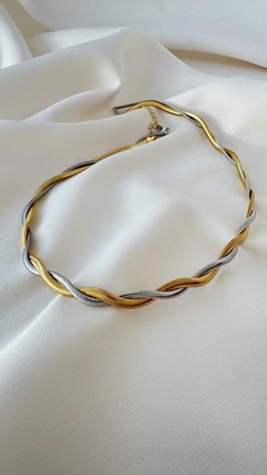 Choker Malha Roliça Banhado a Ouro 18K - loja online