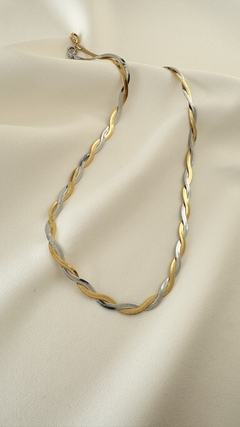 Choker De Malha De Fita Banhado a Ouro 35 cm - Hanna Joias Especiais