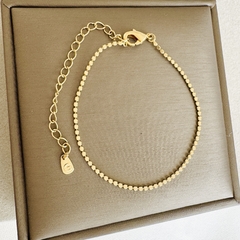 Pulseira Bolinhas Achatadas Delicada Banhada a Ouro 18k - comprar online