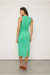 VESTIDO MIDI DETALHE PENCES VERDE FOLHA - comprar online