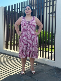 Vestido Alça e Babado Plus