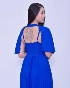 Vestido Plissado Com Capa - Valentina Chic