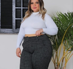 Calça em jacquard com cinto Plus size - comprar online