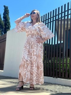 Vestido Viscolinho Midi Decote V