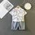 Conjunto de t-shirts e shorts de desenho infantil - loja online