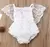 Bodysuit de renda para bebê recém-nascido, roupas de algodão