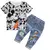 Camiseta e calça jeans infantil Minnie Mickey Mouse