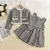 Vestido infantil Cardigan gola alta e bolsa de tule - Mundo Kids