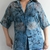 Camisa Transparente Estampada Azul Floral (G) - comprar online