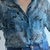 Camisa Transparente Estampada Azul Floral (G) - loja online