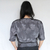 Blusa Acetinada Vintage Floral Cinza (G) - Ellemento X