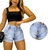 Jeans Short Curto Jeans Rasgado Feminino - loja online