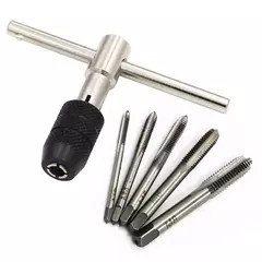 Juego de Herramientas para hacer roscas (machueladora), llave de mano Tipo T de 3mm a 6mm, M6 a M8 - KTools essentials