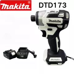 Taladro eléctrico Makita DTD173 destornillador de impacto inalámbrico blanco.