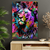 Quadro Decorativo Fúria Colorida: Retrato Do Rei Da Selva - comprar online