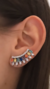 BRINCO EAR CUFF Luz cristal rainbow prata