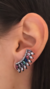 BRINCO EAR CUFF Luz rainbow ródio negro