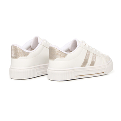 Tenis Feminino Casual Branco Ouro Ligth Lançamento - loja online