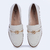 Mocassim Couro Branco Detalhe Metal - loja online