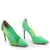 Scarpin Salto Alto Couro Verde Detalhe Vinil - comprar online