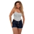 Kit 10 Shorts Feminino Jeans Escuro Short com Barra Premium Exclusivo - comprar online