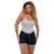 Imagem do Short Feminino Jeans Escuro Short com Barra Premium Lançamento!