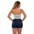 Kit 10 Shorts Feminino Jeans Escuro Short com Barra Premium Exclusivo - loja online