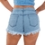 Kit 10 Shorts Jeans Claro Feminino Cintura Alta Barra Desfiada Luxo na internet