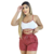 Conjunto Feminino Top Branco com Alças Ajustáveis e Short Vermelho Listrado