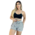 Conjunto Feminino Top Preto com Alças Ajustáveis e Short Branco Listrado na internet