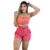 Conjunto Feminino Top Rosa com Alças Ajustáveis e Short Pink Listrado na internet