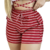 Conjunto Feminino Top Branco com Alças Ajustáveis e Short Vermelho Listrado na internet