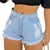 Short Feminino Jeans Short Curto Jeans Rasgado Bermuda Feminina - loja online