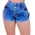 Short Jeans Feminino Curto com Barra Dobrada com 4 Botões Lavagem Clara Lançamento