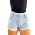 Short Jeans Feminino Bermuda Jeans Claro Da Moda Short Curto com Barra - comprar online