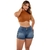 Kit 10 Shorts Sortidos Jeans Escuro, Claro e Preto 8 Botões Bermuda Feminina Com Lycra