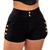 Kit 05 Shorts Jeans Preto 8 Botões Bermuda Feminina Com Lycra Lançamento! - comprar online