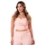 Calça Pantalona e Cropped Conjunto Feminino Rosa - comprar online